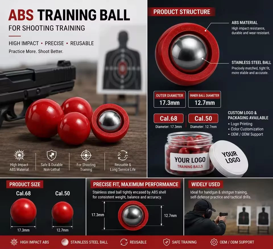 .50 Cal uudelleenkäytettävät paintballs - muovipäällysteiset teräspallot